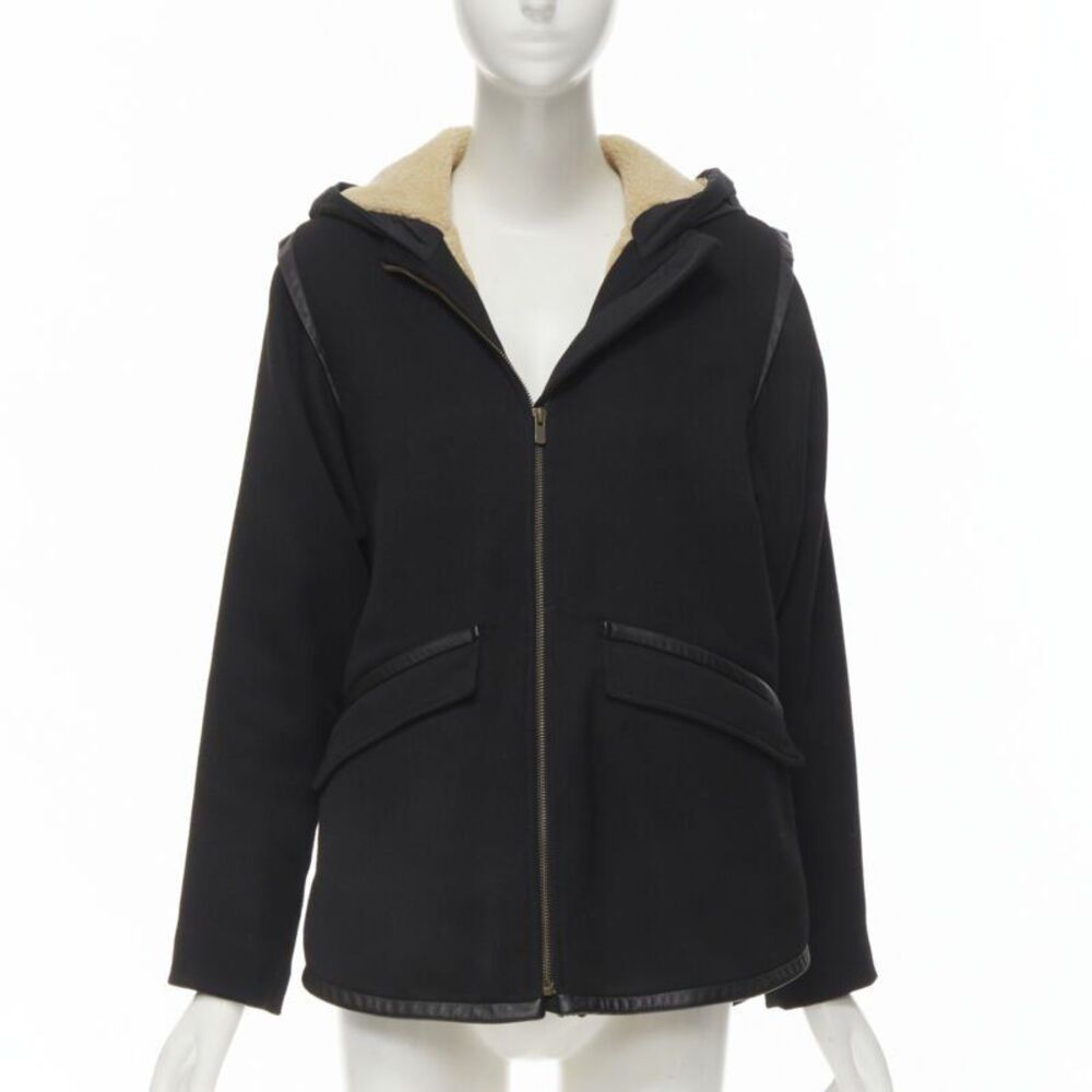 Maje Shearling Lined Leather Coat